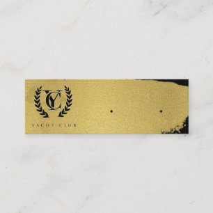 Luxe Gouden Folie Zwart Textuur Borstelstreep Logo Mini Visitekaartje