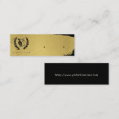 Luxe Gouden Folie Zwart Textuur Borstelstreep Logo Mini Visitekaartje (Voorkant / Achterkant)