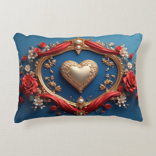 Luxe Gouden Frame Met Parels Accent Kussen (Voorkant)