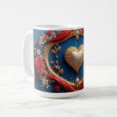 Luxe Gouden Frame Met Parels Koffiemok (Voorkant links)
