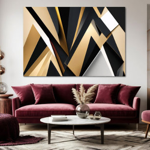 Luxe Gouden Geometrie Canvas Afdruk