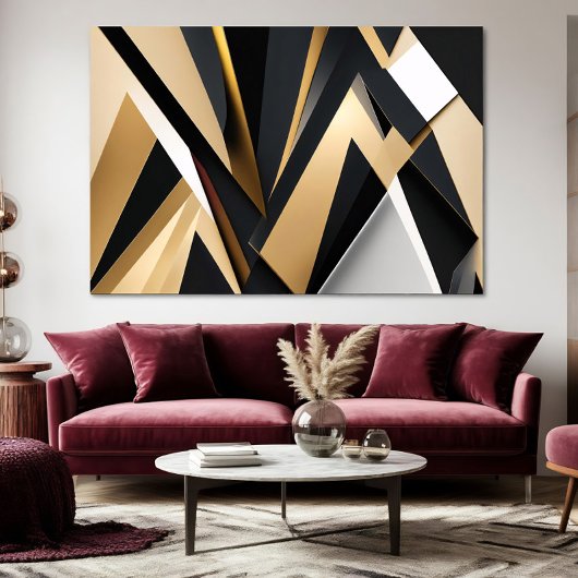 Luxe Gouden Geometrie Canvas Afdruk