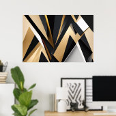 Luxe Gouden Geometrie Poster (Thuiskantoor)