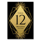 Luxe Gouden Geometrisch op Zwart Kaart (Achterkant)