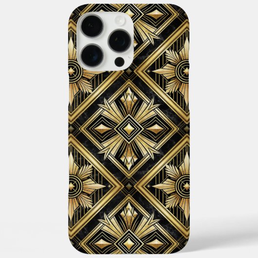 Luxe gouden geometrische 1920's Dimond Art Deco Case-Mate iPhone Case (Achterkant)