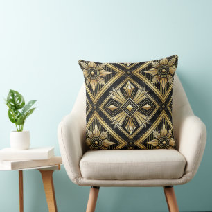 Luxe gouden geometrische 1920's Dimond Art Deco Kussen