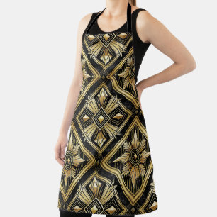 Luxe gouden geometrische 1920's Dimond Art Deco Schort