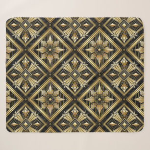 Luxe gouden geometrische 1920's Dimond Art Deco Sherpa Deken
