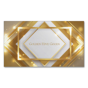 Luxe Gouden Geometrische Diamant Gelaagde Lijst Magnetisch Visitekaartje