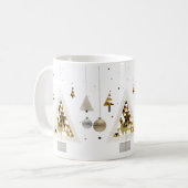 Luxe Gouden Geometrische Driehoek Kerstboom Klassi Koffiemok (Voorkant links)