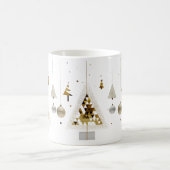 Luxe Gouden Geometrische Driehoek Kerstboom Klassi Koffiemok (Center)