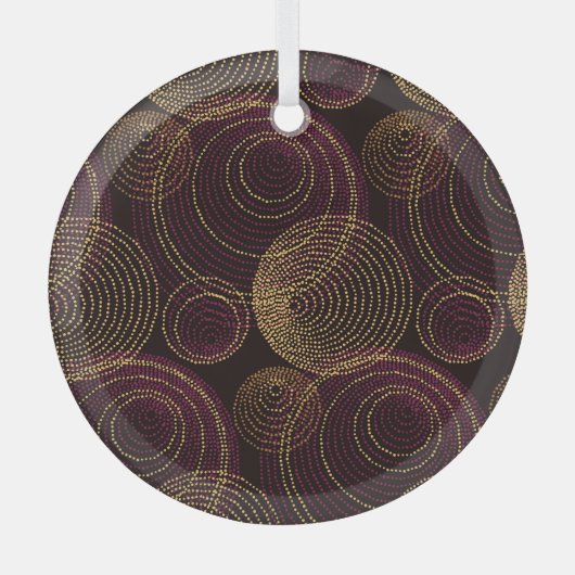 Luxe gouden geometrische print glas ornament (Voorkant)