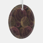 Luxe gouden geometrische print glas ornament (Voorkant Rechts)