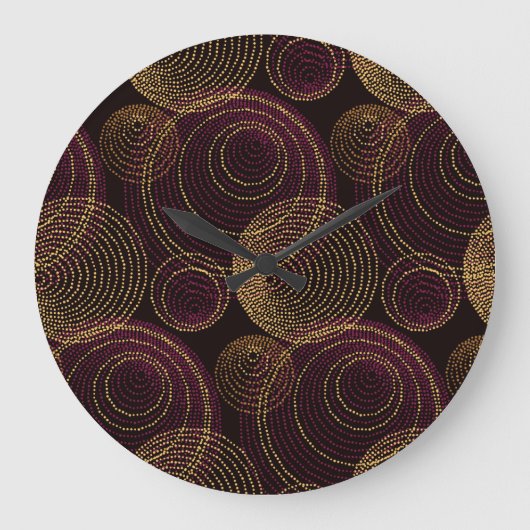 Luxe gouden geometrische print grote klok (Voorkant)