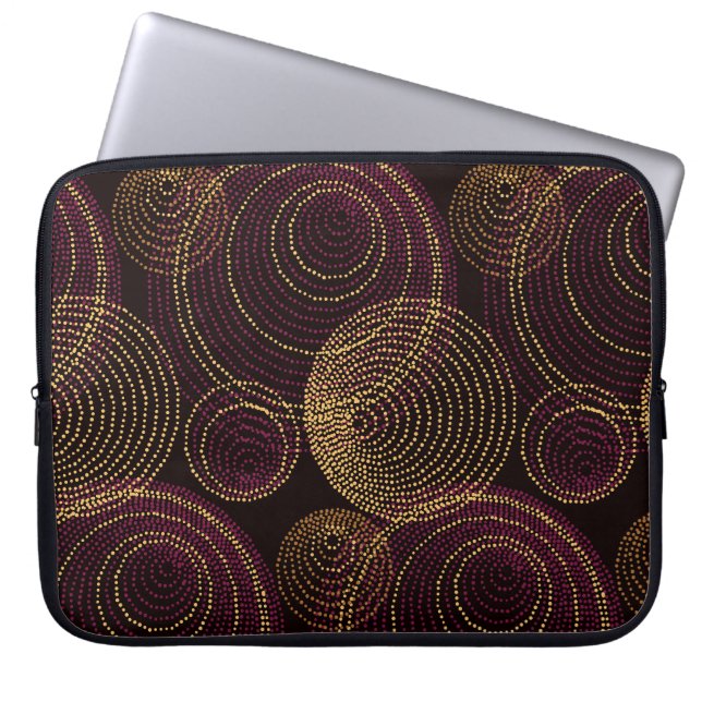 Luxe gouden geometrische print laptop sleeve (Voorkant)