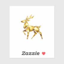 Luxe Gouden Geometrische Rendier Sticker Kerstmis