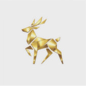 Luxe Gouden Geometrische Rendier Sticker Kerstmis (Voorkant)