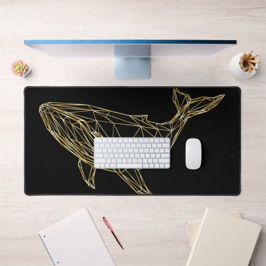 Luxe Gouden Geometrische Walvis Bureau Mat (Kantoor 1)
