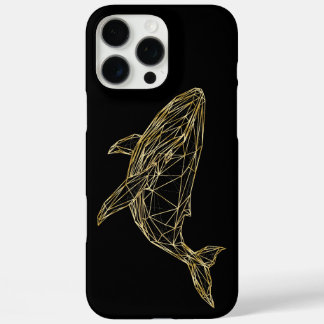 Luxe Gouden Geometrische Walvis iPhone 16 Pro Max Hoesje