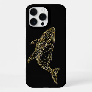 Luxe Gouden Geometrische Walvis iPhone 16 Pro Max Hoesje