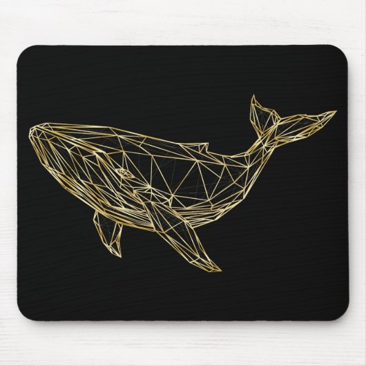 Luxe Gouden Geometrische Walvis Muismat (Voorkant)