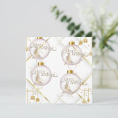 Luxe gouden (gepersonaliseerde) vlakke kerst Kaart (Staand voorkant)