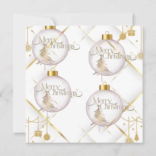 Luxe gouden (gepersonaliseerde) vlakke kerst Kaart (Voorkant)