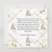 Luxe gouden (gepersonaliseerde) vlakke kerst Kaart (Achterkant)