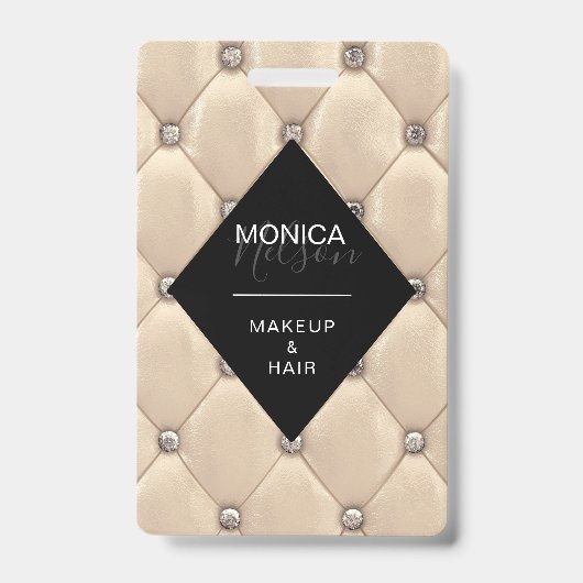 luxe gouden gestoffeerde monogram badge (Voorzijde)