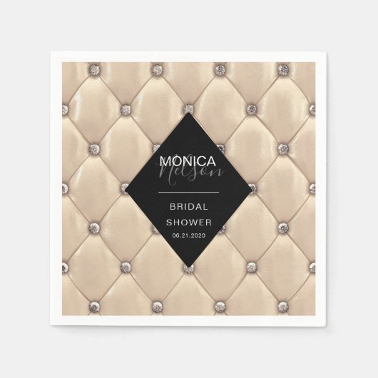 Luxe gouden getuft vrijgezellenfeest servet (Voorkant)