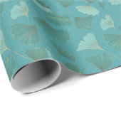 Luxe gouden Ginkgo, behang. Cadeaupapier (Rol Hoek)