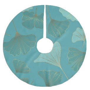 Luxe gouden Ginkgo, behang. Kerstboom Rok