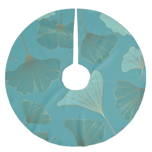 Luxe gouden Ginkgo, behang. Kerstboom Rok (Voorkant)