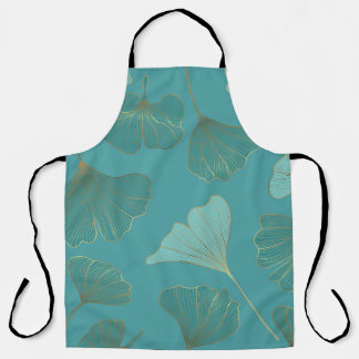 Luxe gouden Ginkgo, behang. Schort
