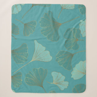 Luxe gouden Ginkgo, behang. Sherpa Deken
