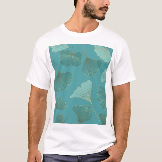 Luxe gouden Ginkgo,  behang. T-shirt (Voorkant)