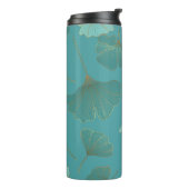 Luxe gouden Ginkgo, behang. Thermosbeker (Gedraaid links)