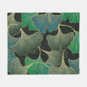 Luxe gouden Ginkgo,  kunst. Fleece Deken (Voorkant (Horizontaal))