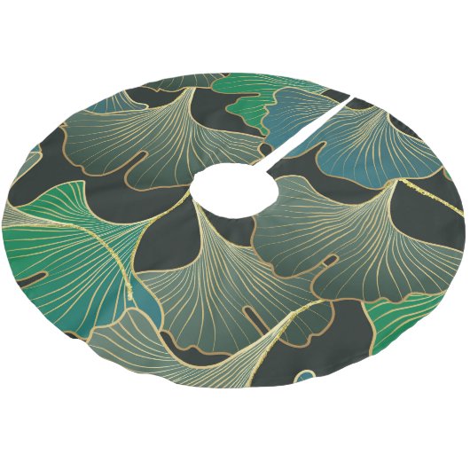 Luxe gouden Ginkgo,  kunst. Kerstboom Rok (Gekanteld)