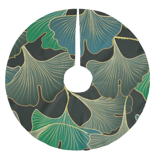 Luxe gouden Ginkgo,  kunst. Kerstboom Rok (Voorkant)