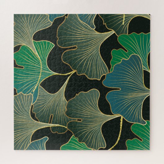 Luxe gouden Ginkgo,  kunst. Legpuzzel (Horizontaal)