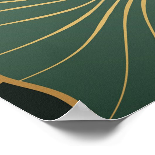 Luxe gouden Ginkgo,  kunst. Poster (Hoek)