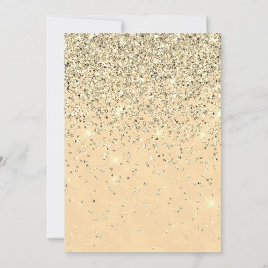 Luxe Gouden Girly Glitter Sparkle Quinceanera Kaart (Achterkant)