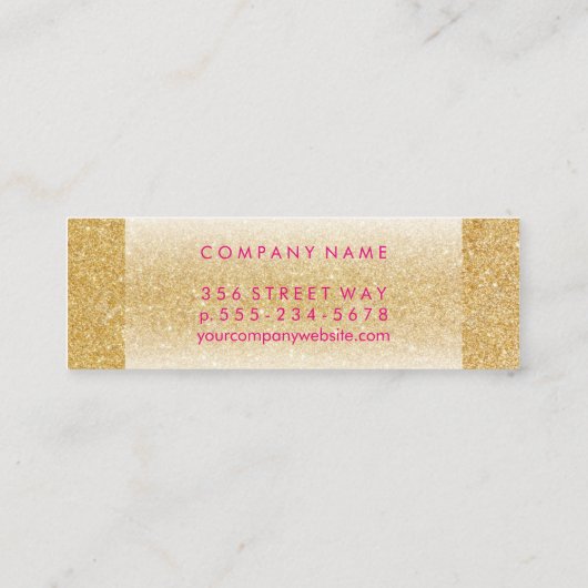 Luxe Gouden Glans Mini Visitekaartje (Achterkant)