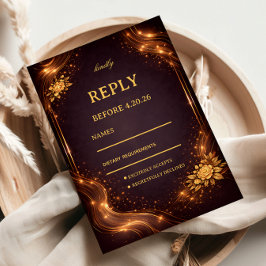 Luxe Gouden Glansgolf RSVP Kaartje