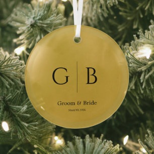 Luxe gouden glazen ornament voor huwelijksviering