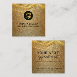 Luxe Gouden Glitter Afspraakkaart Afsprakenkaartje