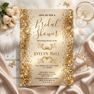 Luxe Gouden Glitter Bachelorette Feest Kaart