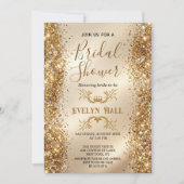 Luxe Gouden Glitter Bachelorette Feest Kaart (Voorkant)