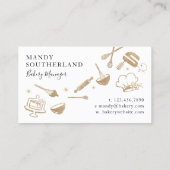 Luxe Gouden Glitter Bakstandmixer Visitekaartje (Achterkant)